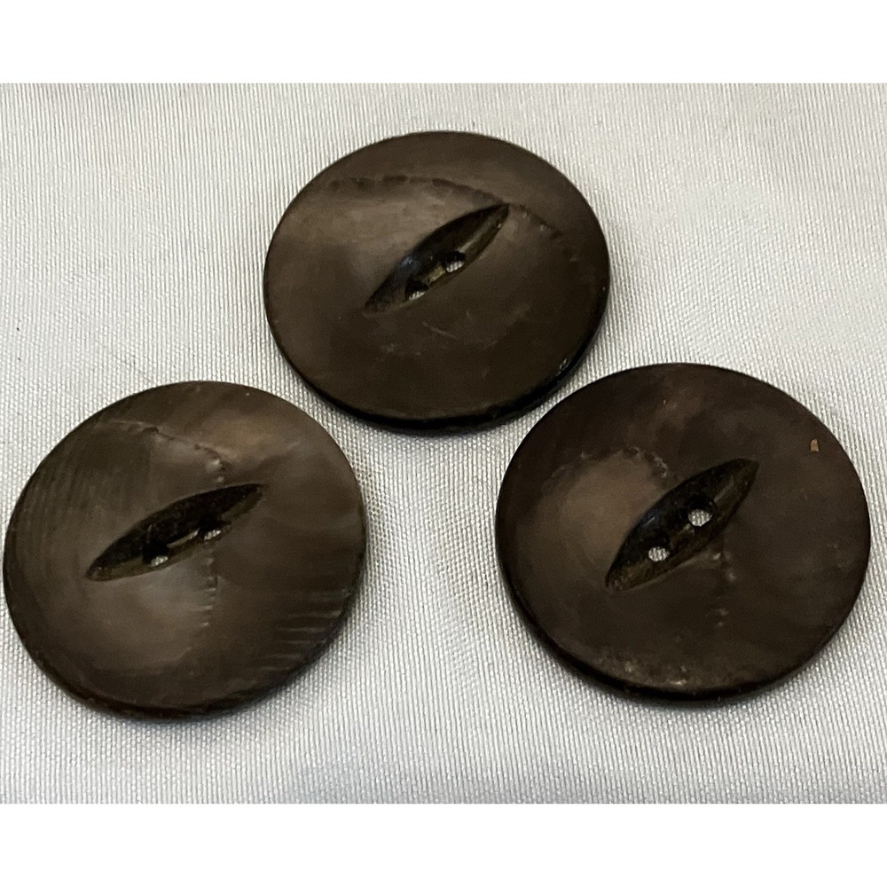 3 Vintage Marbled Swirl Gray Cat Eye Celluloid Buttons Fish Eye Jacket Coat